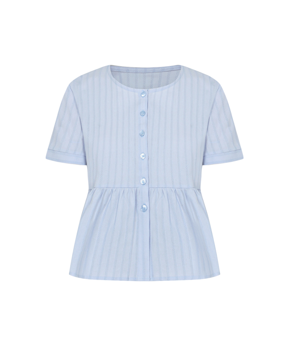 Slow Summer Flared Blouse ( SkyBlue )
