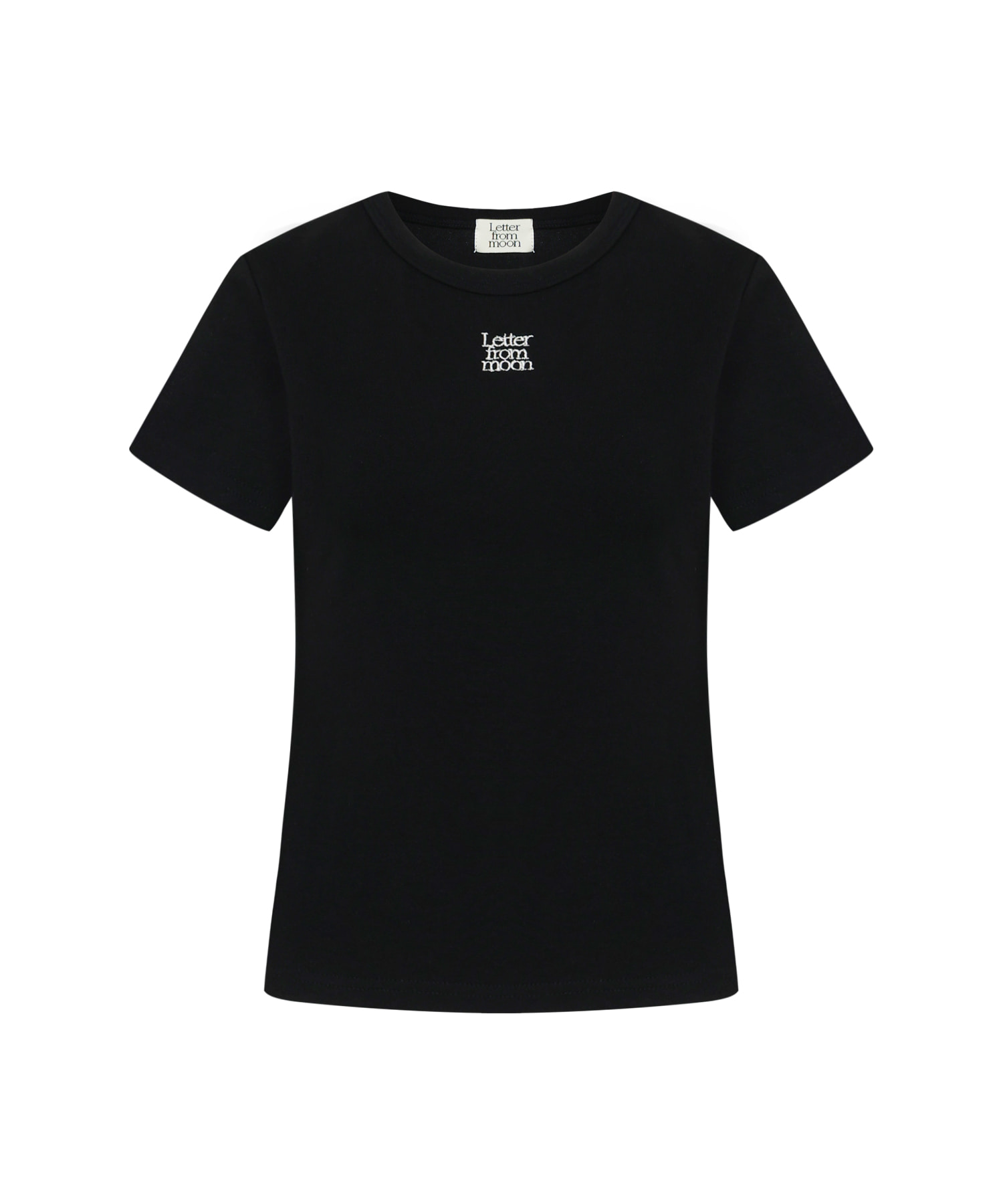 [5/17 순차배송] Logo Silver Embroidered Slim Fit T-shirt ( Black )
